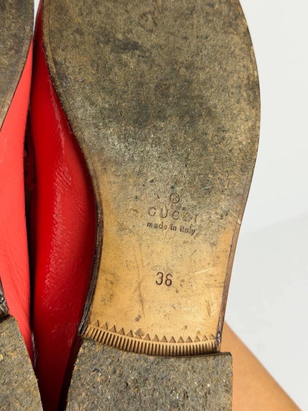 Vintage Gucci Horsebit Vibrant Salmon Red Colored Leather Loafers Size 36 - Picture 10 of 10